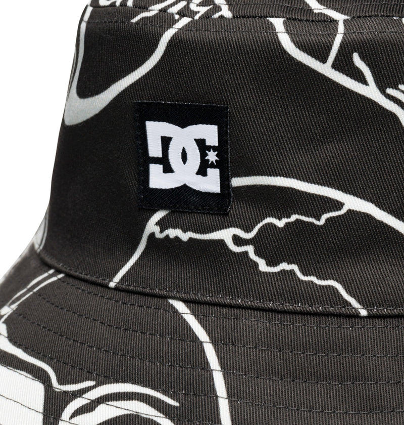 Load image into Gallery viewer, DC Men&#39;s Deep End Bucket Hat Black Skully Print ADYHA04201_XKWK
