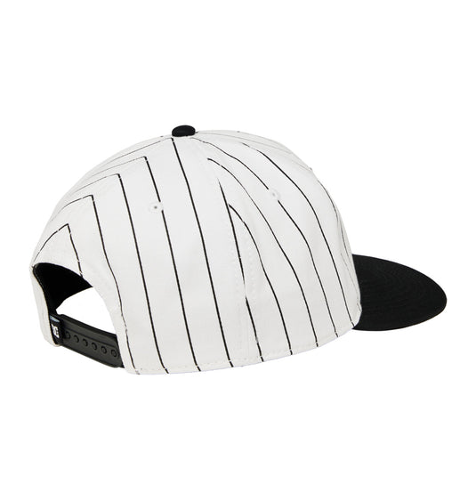 DC Men's Dugout Snapback Cap White Pinstripe ADYHA04240-XWKW