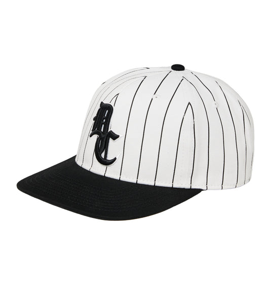 DC Men's Dugout Snapback Cap White Pinstripe ADYHA04240-XWKW