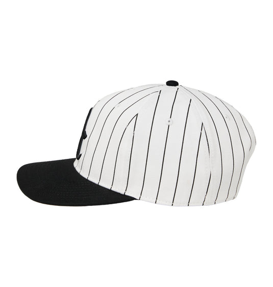 DC Men's Dugout Snapback Cap White Pinstripe ADYHA04240-XWKW