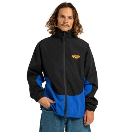 Load image into Gallery viewer, DC Men&#39;s All Terrain Waterproof Windbreaker Jacket Black/Royal Blue ADYJK03207-XKKP
