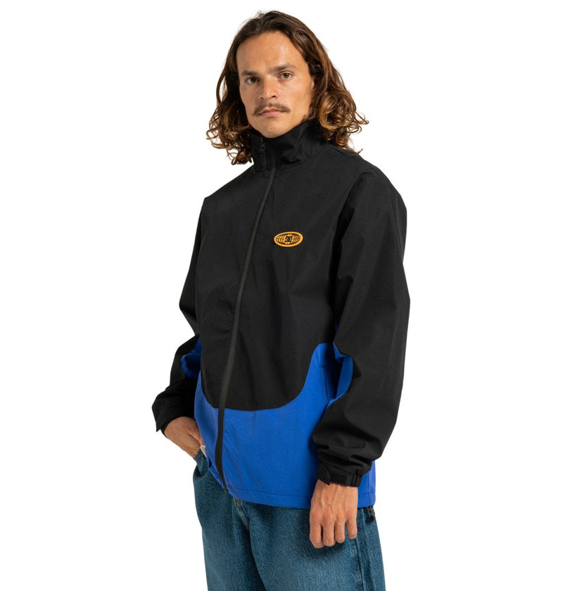 Load image into Gallery viewer, DC Men&#39;s All Terrain Waterproof Windbreaker Jacket Black/Royal Blue ADYJK03207-XKKP
