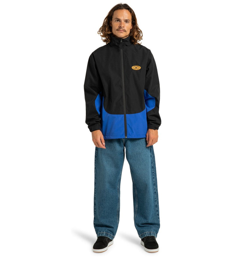 Load image into Gallery viewer, DC Men&#39;s All Terrain Waterproof Windbreaker Jacket Black/Royal Blue ADYJK03207-XKKP
