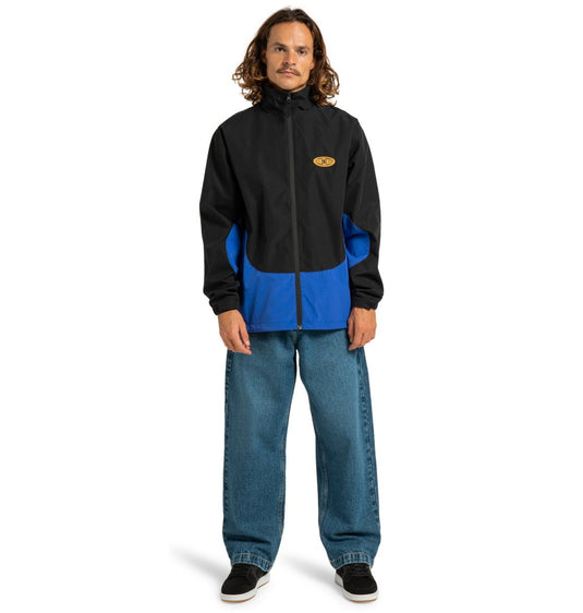 DC Men's All Terrain Waterproof Windbreaker Jacket Black/Royal Blue ADYJK03207-XKKP