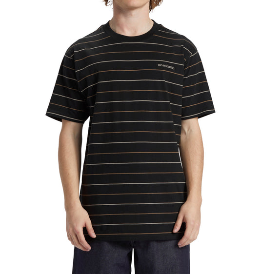 DC Men's Lowstate Stripe Standard fit T-Shirt Pirate Black Lowstate Stripe ADYKT03233-XKCK