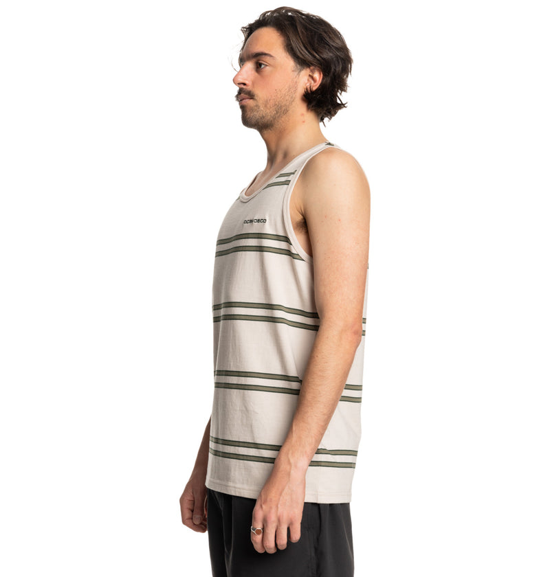 Load image into Gallery viewer, DC Men&#39;s Portside Stripe Muscle Tank Top Moon Beam ADYKT03252_XCGS
