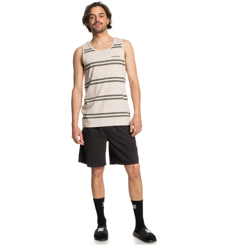 Load image into Gallery viewer, DC Men&#39;s Portside Stripe Muscle Tank Top Moon Beam ADYKT03252_XCGS
