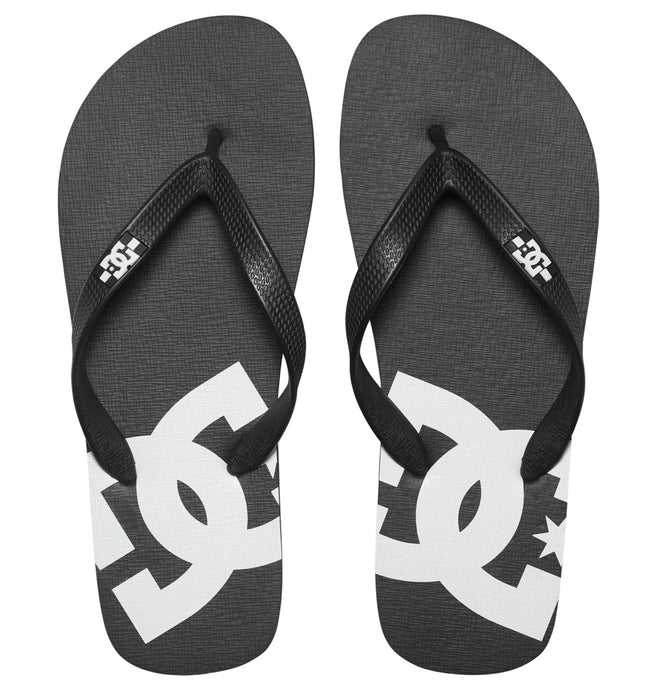 DC Men's Spray Flip Flops Black/Black/White ADYL100080-BLW