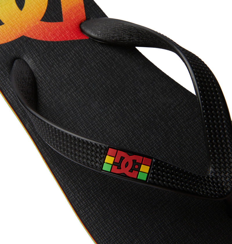 Load image into Gallery viewer, DC Men&#39;s Spray Flip Flops Rasta ADYL100080-RST

