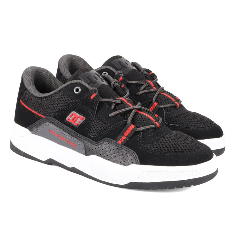 Load image into Gallery viewer, DC Men&#39;s Construct Leather Shoes Black/Red ADYS100822-BLR
