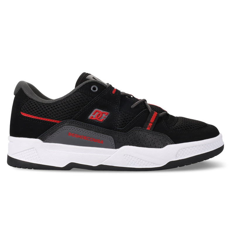 Load image into Gallery viewer, DC Men&#39;s Construct Leather Shoes Black/Red ADYS100822-BLR
