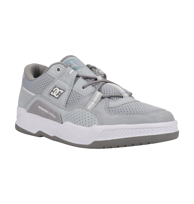 Load image into Gallery viewer, DC Men&#39;s Construct Leather Shoes Grey/Grey/White ADYS100822-XSSW
