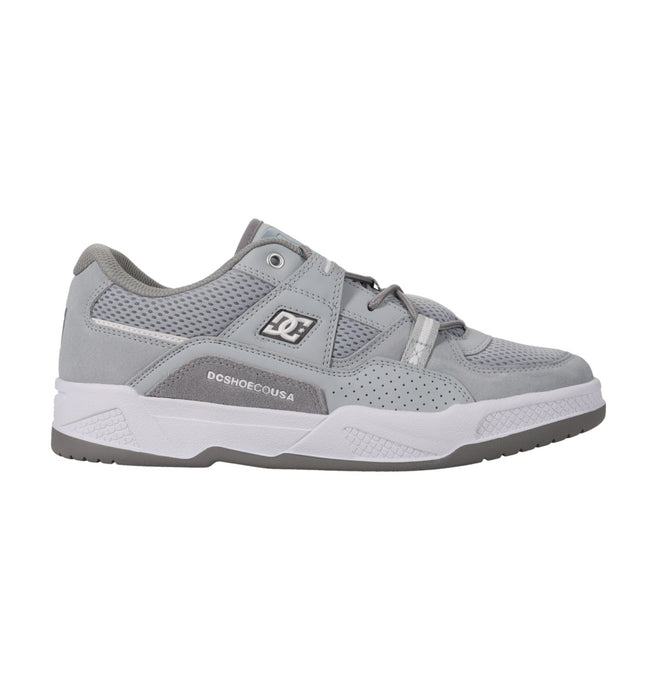 DC Men's Construct Leather Shoes Grey/Grey/White ADYS100822-XSSW