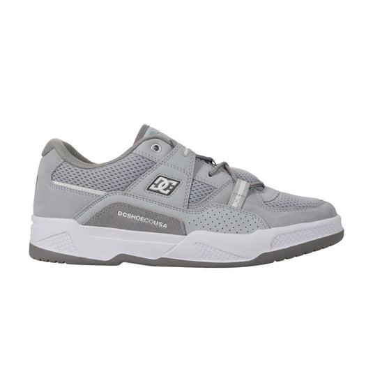 DC Men's Construct Leather Shoes Grey/Grey/White ADYS100822-XSSW