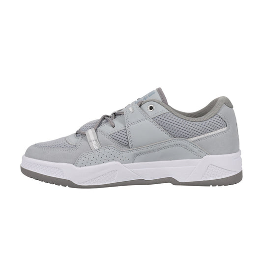 DC Men's Construct Leather Shoes Grey/Grey/White ADYS100822-XSSW