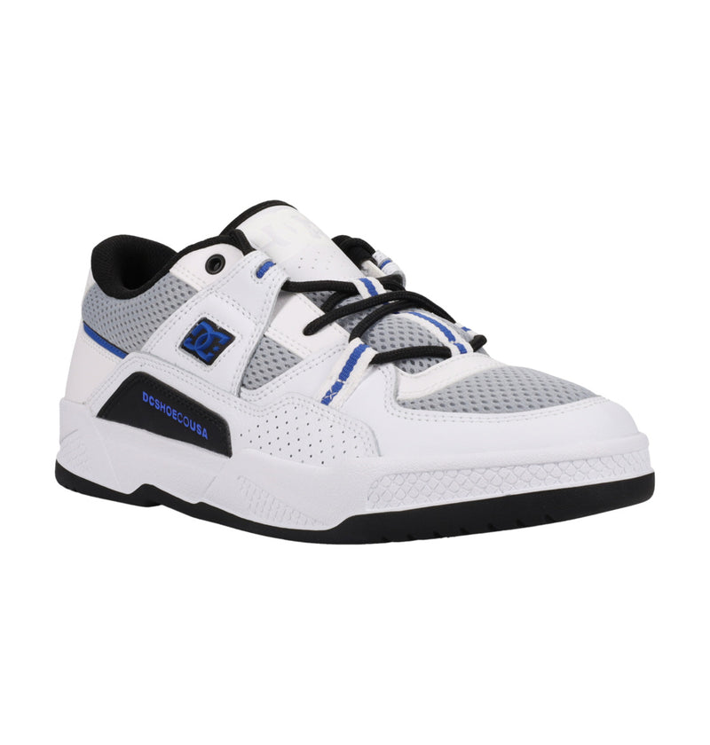 Load image into Gallery viewer, DC Men&#39;s Construct Leather Shoes White/Grey/Blue ADYS100822-XWSB
