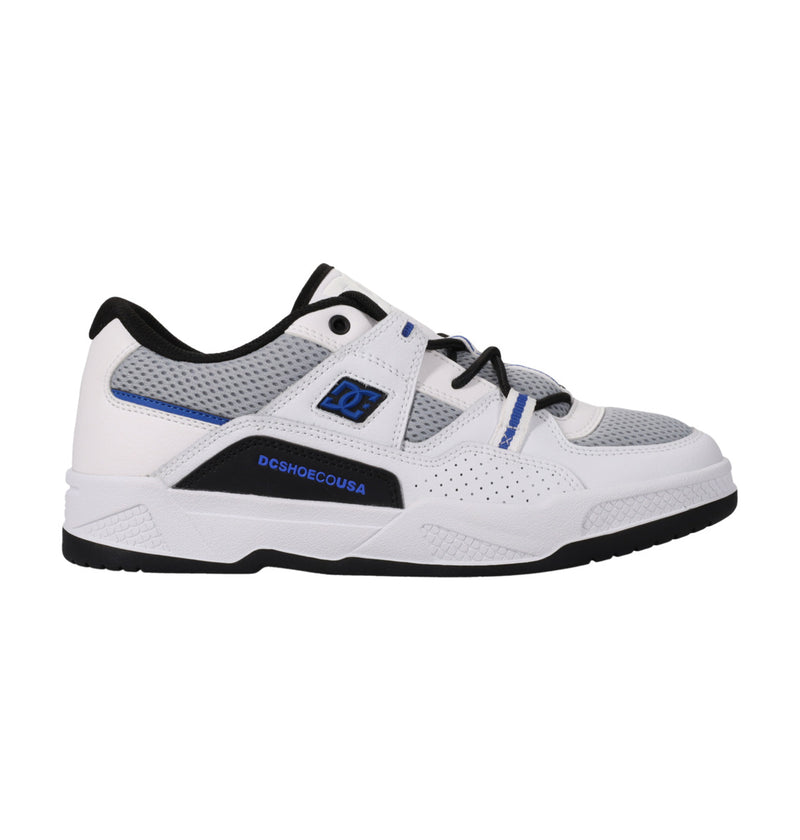 Load image into Gallery viewer, DC Men&#39;s Construct Leather Shoes White/Grey/Blue ADYS100822-XWSB
