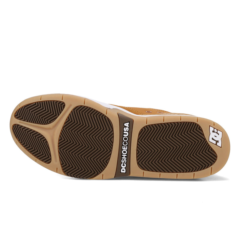 Load image into Gallery viewer, DC Men&#39;s Ascend S Leather Skate Shoes White/Brown/Tan ADYS100852-210
