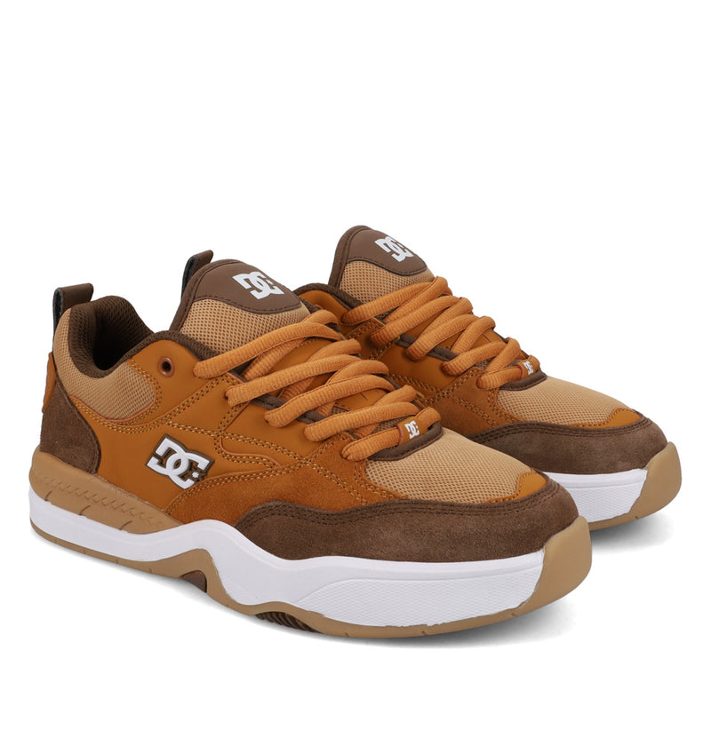 Load image into Gallery viewer, DC Men&#39;s Ascend S Leather Skate Shoes White/Brown/Tan ADYS100852-210
