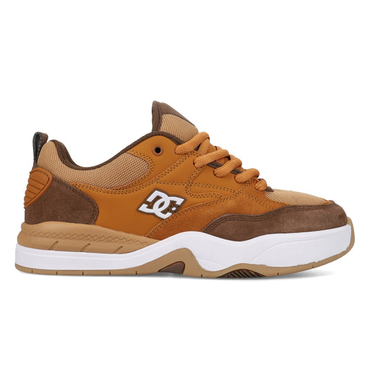 DC Men's Ascend S Leather Skate Shoes White/Brown/Tan ADYS100852-210