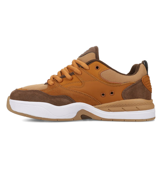DC Men's Ascend S Leather Skate Shoes White/Brown/Tan ADYS100852-210