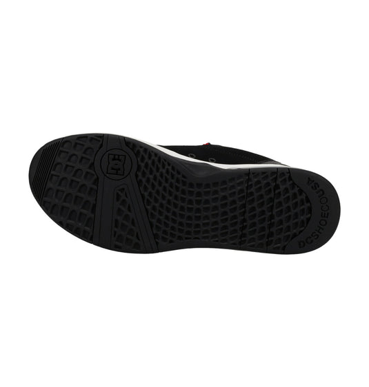 DC Men's Versatile Le Leather Shoes Black/Black/Red ADYS200076-XKKR