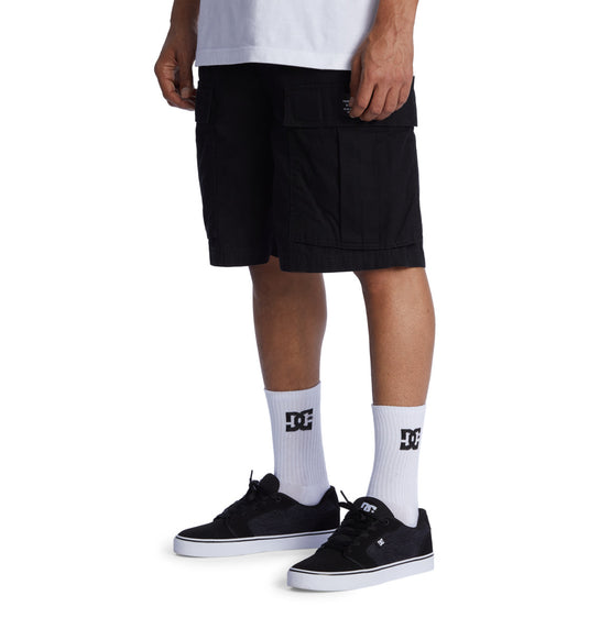 DC Men's Tundra Cargo Baggy Fit Shorts Black ADYWS03068-KVJ0