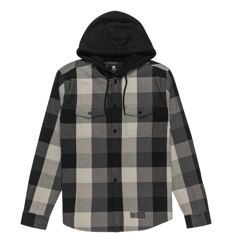 Load image into Gallery viewer, DC Men&#39;s Ruckus Hooded Long Sleeve Shirt Black ADYWT03104-KVJ0
