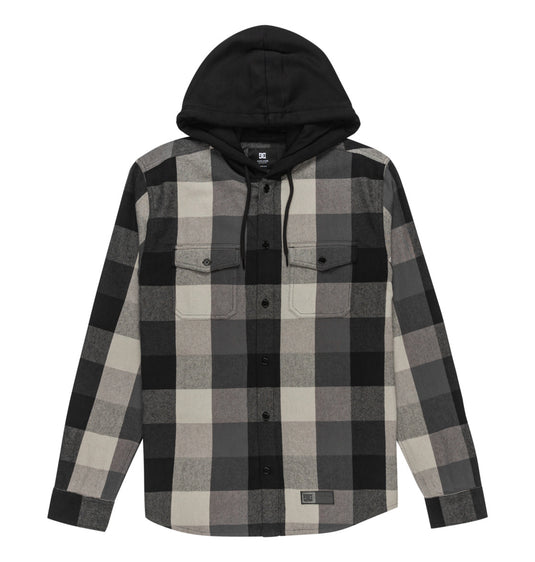 DC Men's Ruckus Hooded Long Sleeve Shirt Black ADYWT03104-KVJ0