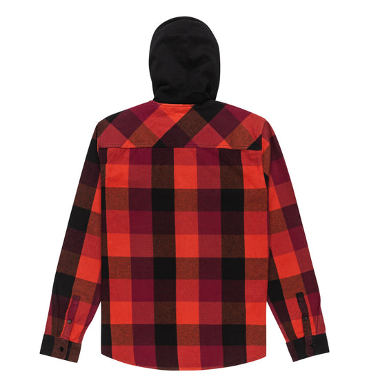 DC Men's Ruckus Hooded Long Sleeve Shirt Picante ADYWT03104-NQV0