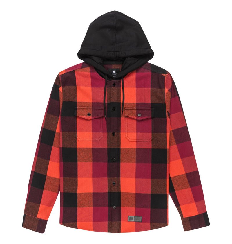 Load image into Gallery viewer, DC Men&#39;s Ruckus Hooded Long Sleeve Shirt Picante ADYWT03104-NQV0
