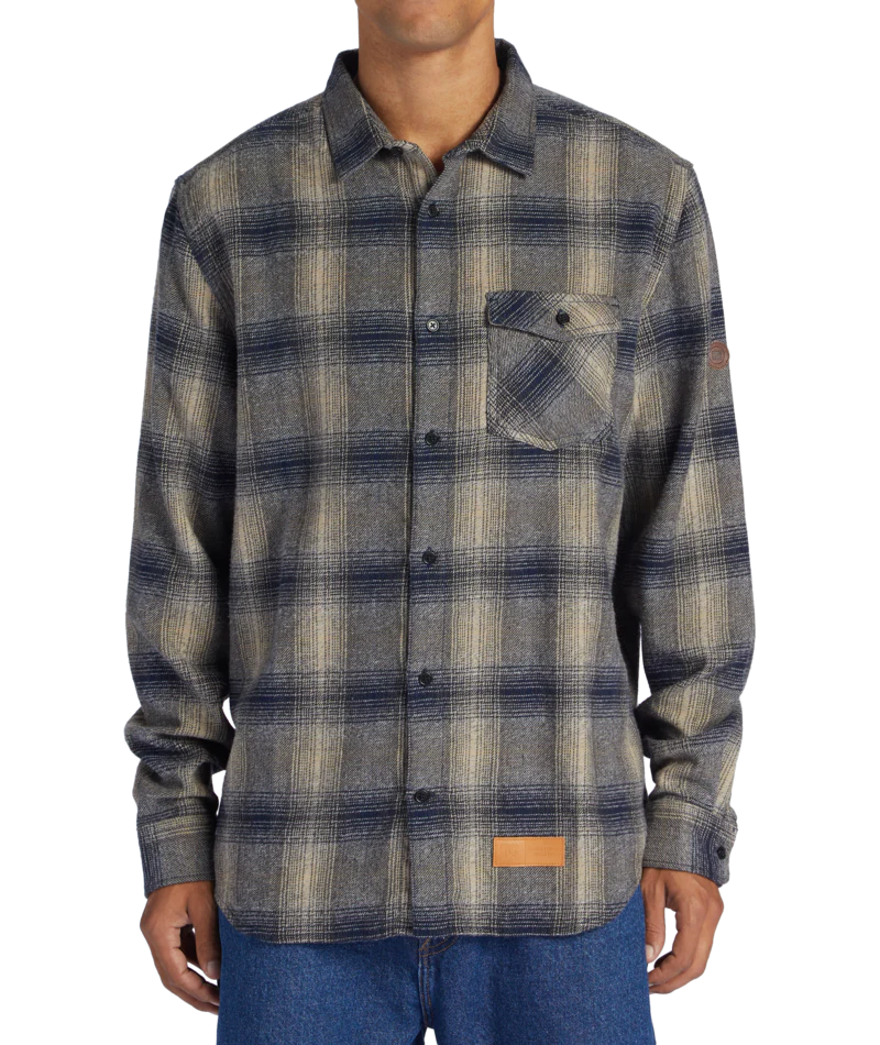 Load image into Gallery viewer, DC Marshal Flannel Dress Blue/ Plaza Toupe Plaid ADYWT03105-XBSC
