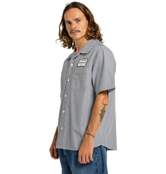 DC Men's Circuit Shirt Vintage Indigo Stripe ADYWT03113_XBWB