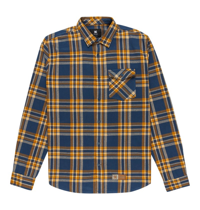 Load image into Gallery viewer, DC Men&#39;s Marshal Flannel Shirt Dark Denim ADYWT03116-BRQ0
