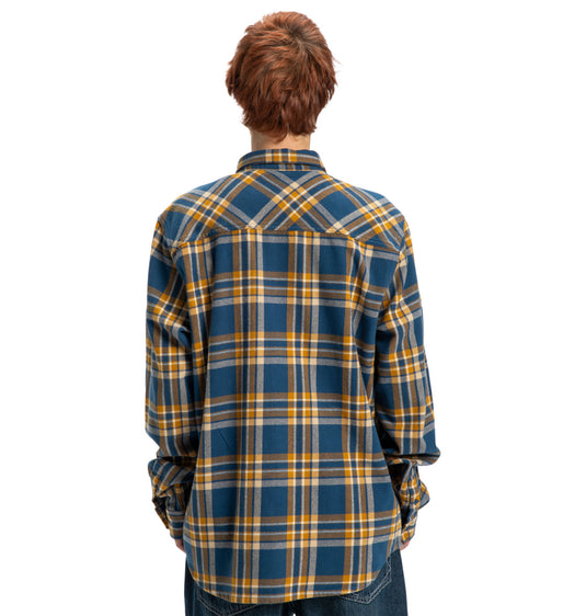 DC Men's Marshal Flannel Shirt Dark Denim ADYWT03116-BRQ0