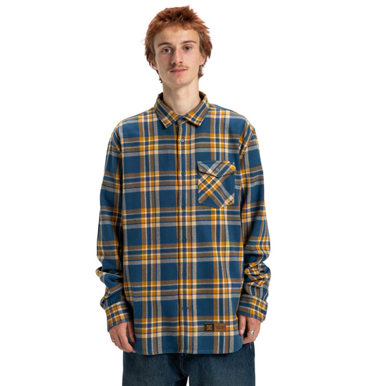 DC Men's Marshal Flannel Shirt Dark Denim ADYWT03116-BRQ0