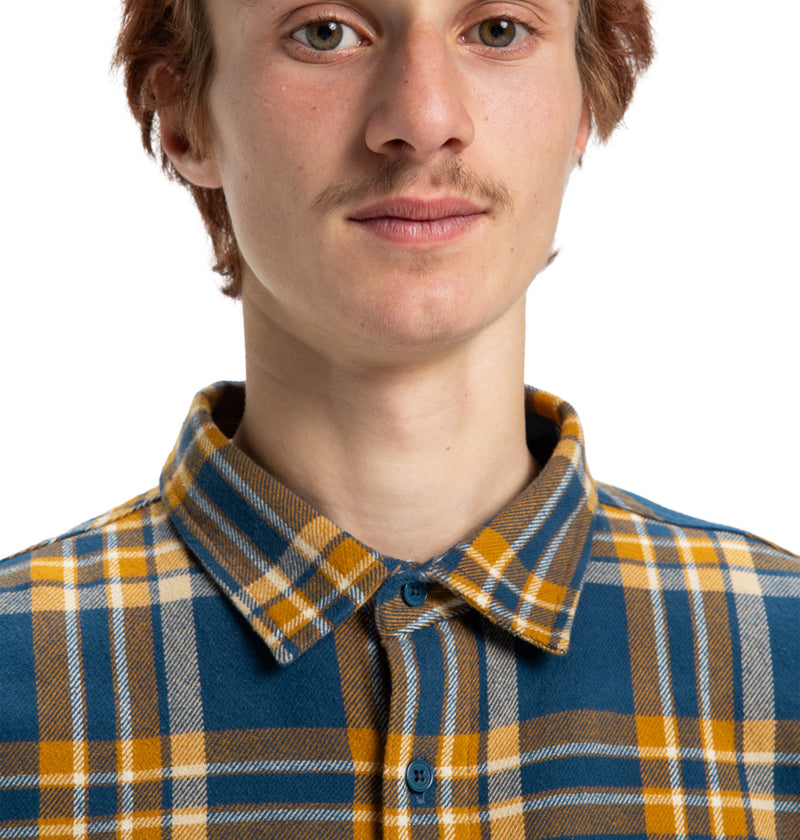Load image into Gallery viewer, DC Men&#39;s Marshal Flannel Shirt Dark Denim ADYWT03116-BRQ0
