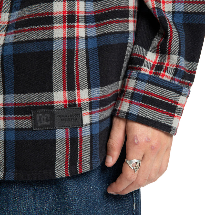 Load image into Gallery viewer, DC Men&#39;s Marshal Flannel Shirt Black ADYWT03116-KVJ0
