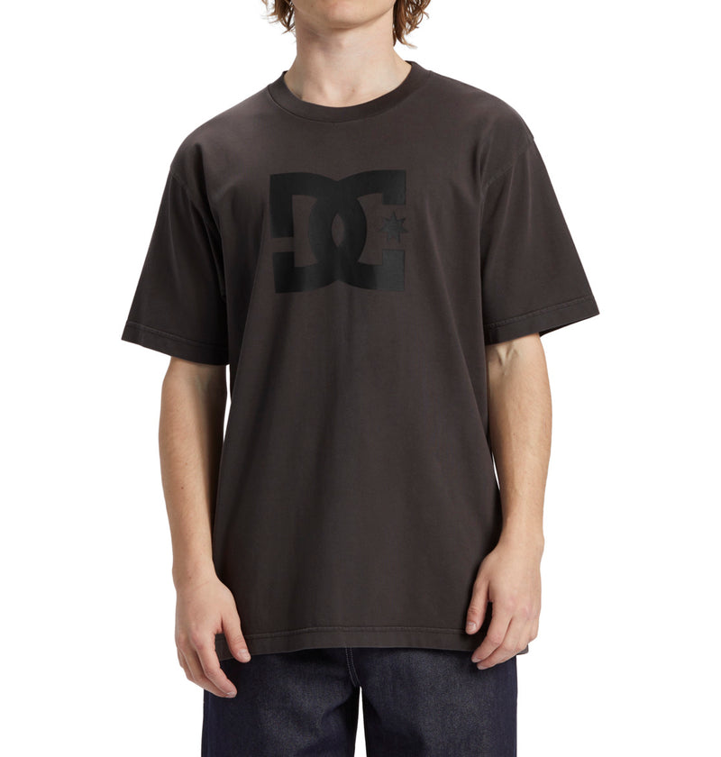 Load image into Gallery viewer, DC Men&#39;s Star Pigment Dye T-Shirt Black Enzyme Wash ADYZT05374_KVJW
