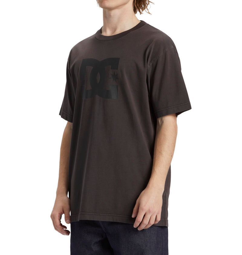 Load image into Gallery viewer, DC Men&#39;s Star Pigment Dye T-Shirt Black Enzyme Wash ADYZT05374_KVJW
