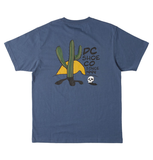 DC Men's Cactus Crew Neck T-Shirt Vintage Indigo ADYZT05392-BYL0