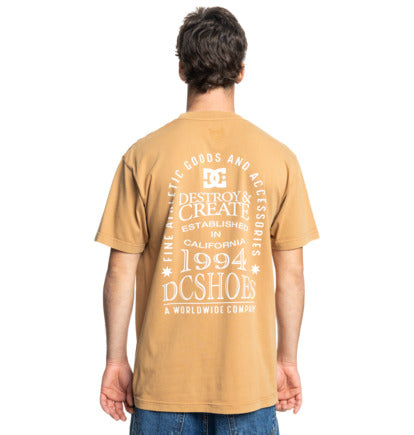DC Men's Line Up T-Shirt Medal Bronze Acid Wash ADYZT05446_CMVW