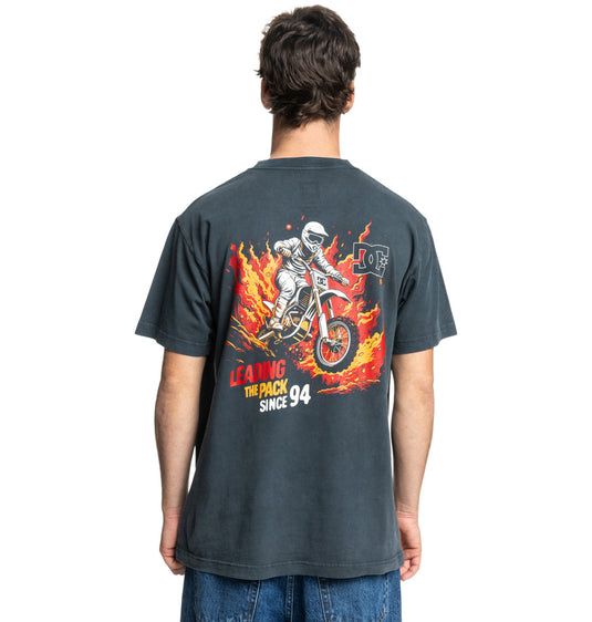 DC Men's Leading The Pack T-Shirt Black Acid ADYZT05465_BAC