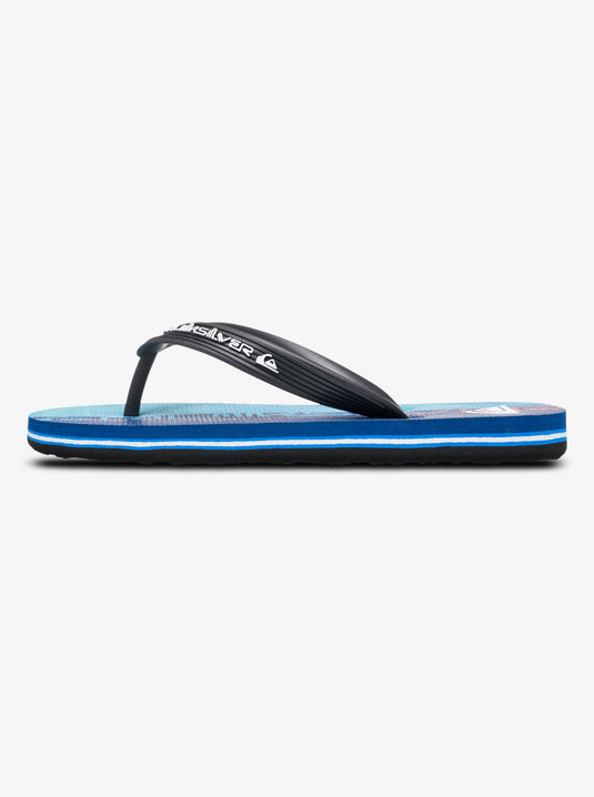 Quiksilver Kids' Molokai Art 25 Flip Flops Nebulas Blue Wordblock AQBL100624-BQV8
