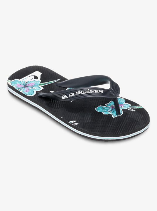 Quiksilver Kids' Molokai Art 25 Flip Flops Black Backyards AQBL100624-KVJ7