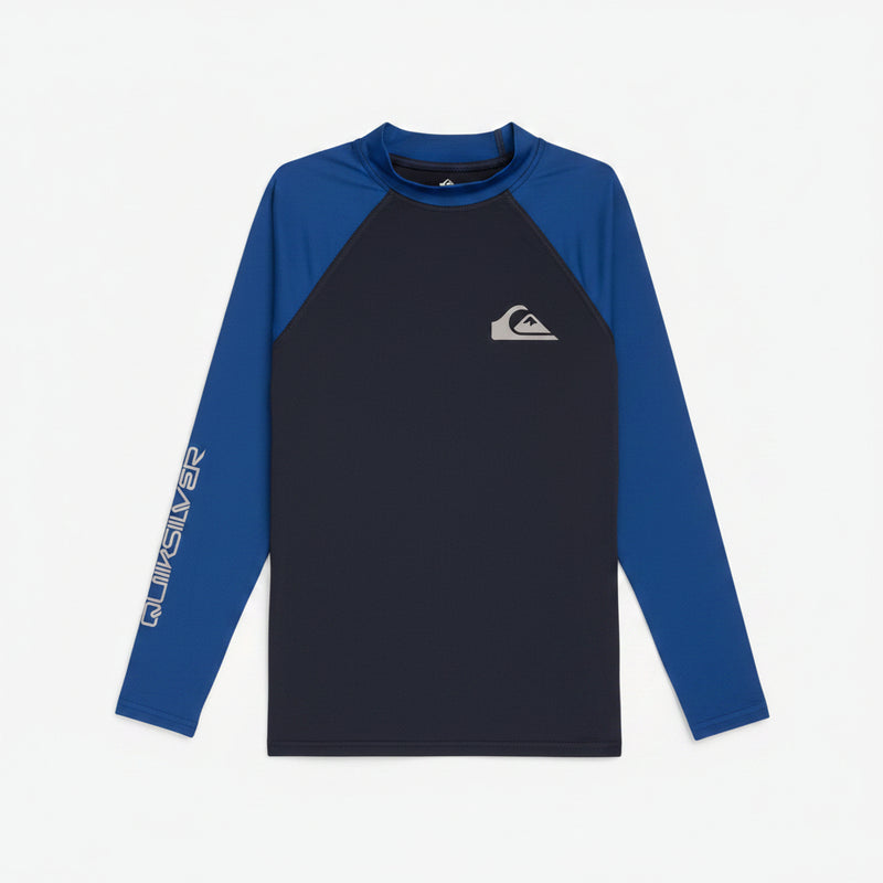 Load image into Gallery viewer, Quiksilver Kid's (8-16) Everyday UPF50 LS Rashguard Dark Navy/Monaco Blue AQBWR03065-XBBB
