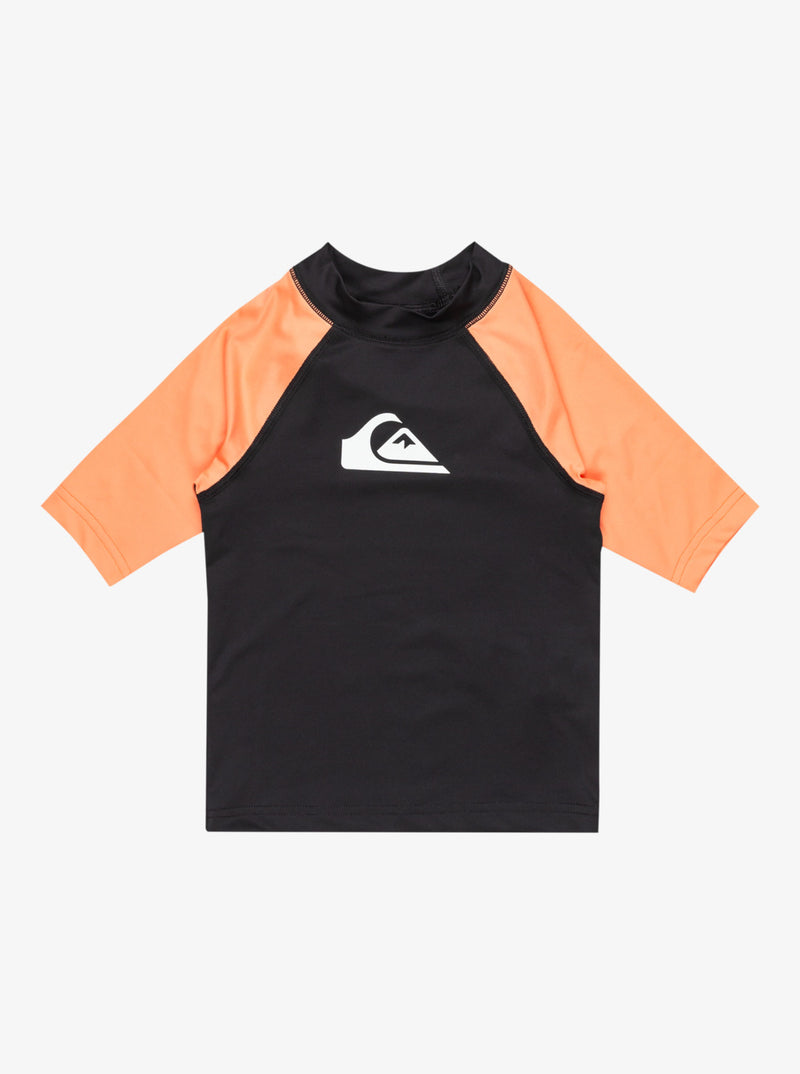 Load image into Gallery viewer, Quiksilver Kid&#39;s Everyday Short Sleeve UPF 50 Surf T-Shirt (2-7 Years) Black/Melon AQKWR03027-XKNN
