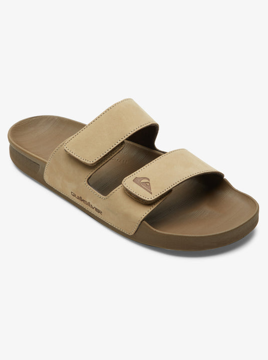 Quiksilver Men's Rivi Leather Slider Sandals Tan AQYL101256-CSJ1