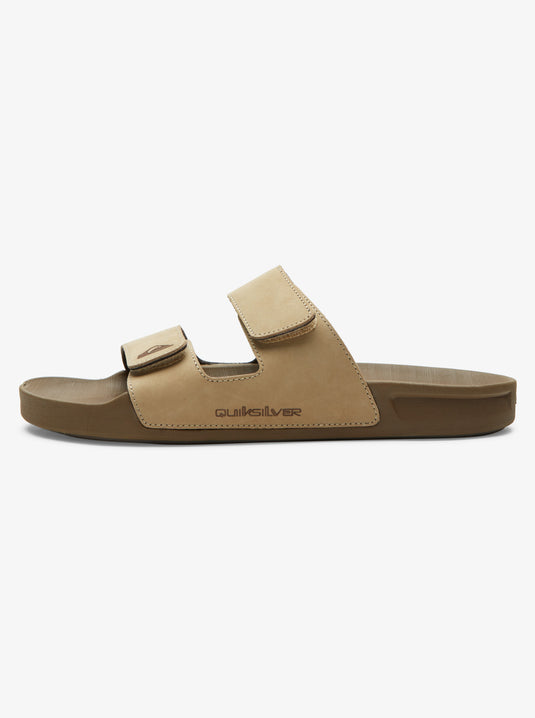 Quiksilver Men's Rivi Leather Slider Sandals Tan AQYL101256-CSJ1