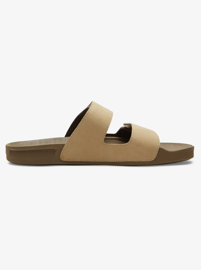 Load image into Gallery viewer, Quiksilver Men&#39;s Rivi Leather Slider Sandals Tan AQYL101256-CSJ1
